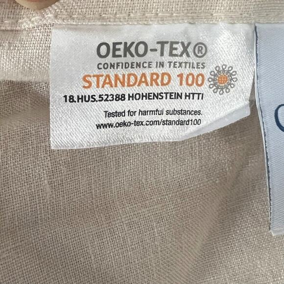 The Company Store Pillow Sham Set of 2 Relaxed Linen 28 x 28" Cream Color - Picture 5 of 10